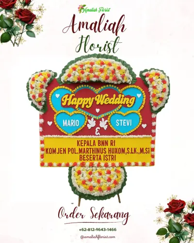 Karangan Papan Bunga Pernikahan di Campurejo
